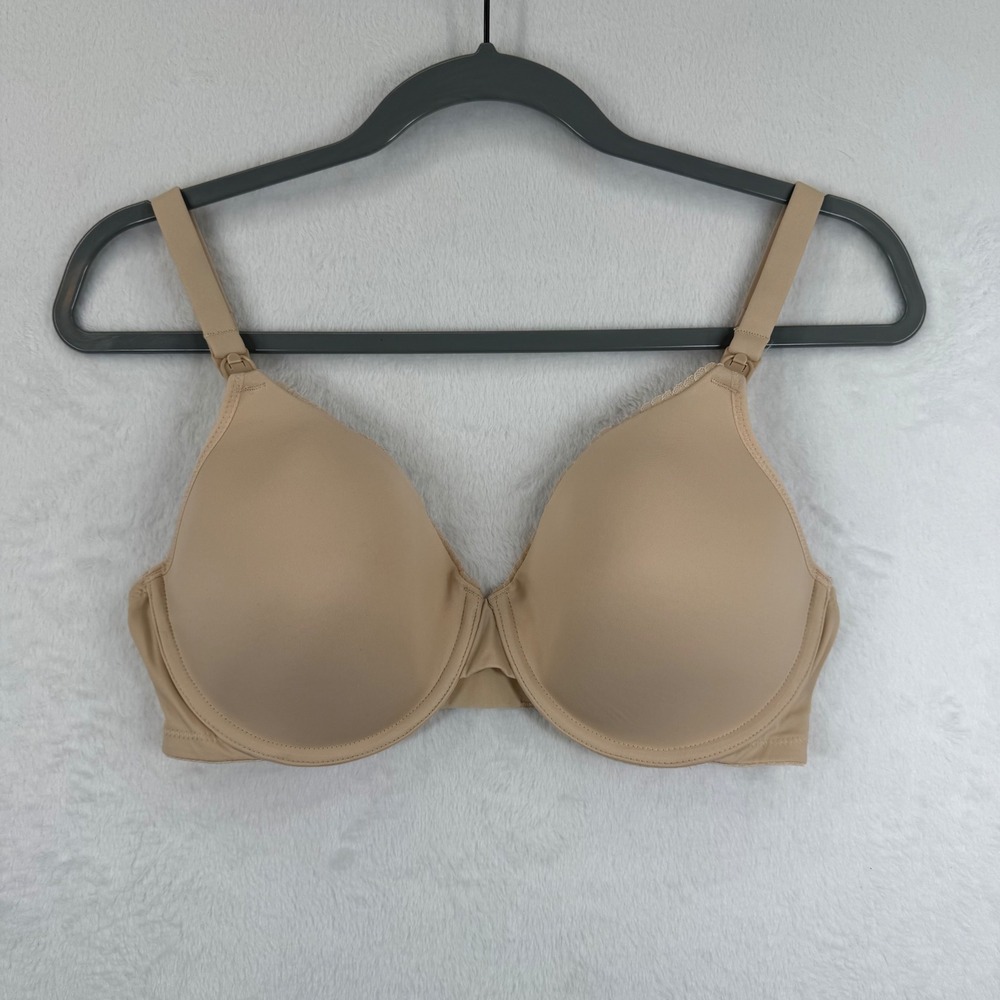 Gratlin Underwire Nursing Bra‎ Womens 36D Beige Adjustable Straps Comfortable